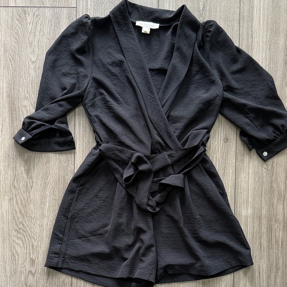 Monteau Black Wrap Romper - Picture 1 of 4